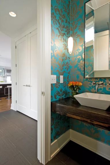  Install a Gorgeous Shelf Vanity in a Powder Room