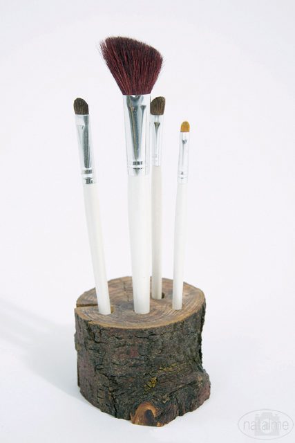  Make a Rustic Brush Holder From a Log