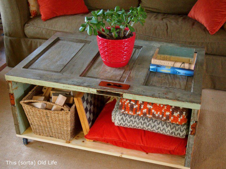  Use Half a Door for an Repurposed Coffee Table