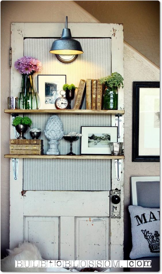  Convert a Vintage Door Into a Lighted Bookshelf